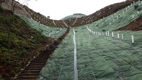 セーフティークライマー工法　和歌山県　すさみ町太陽光発電所の現場 2